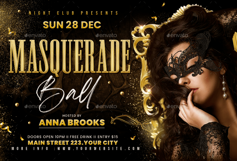 Masquerade Ball Flyer, Print Templates GraphicRiver